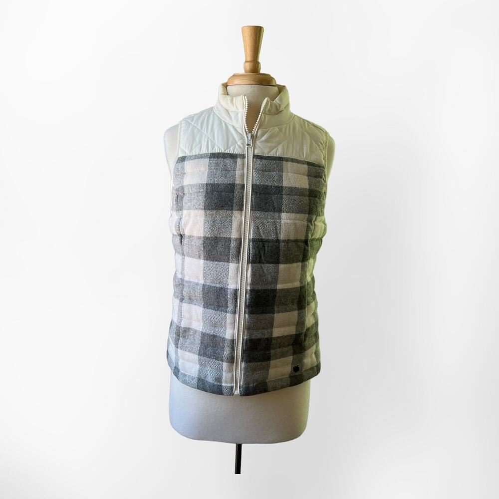 Ruff Hewn White and Gray Checkered Winter Vest